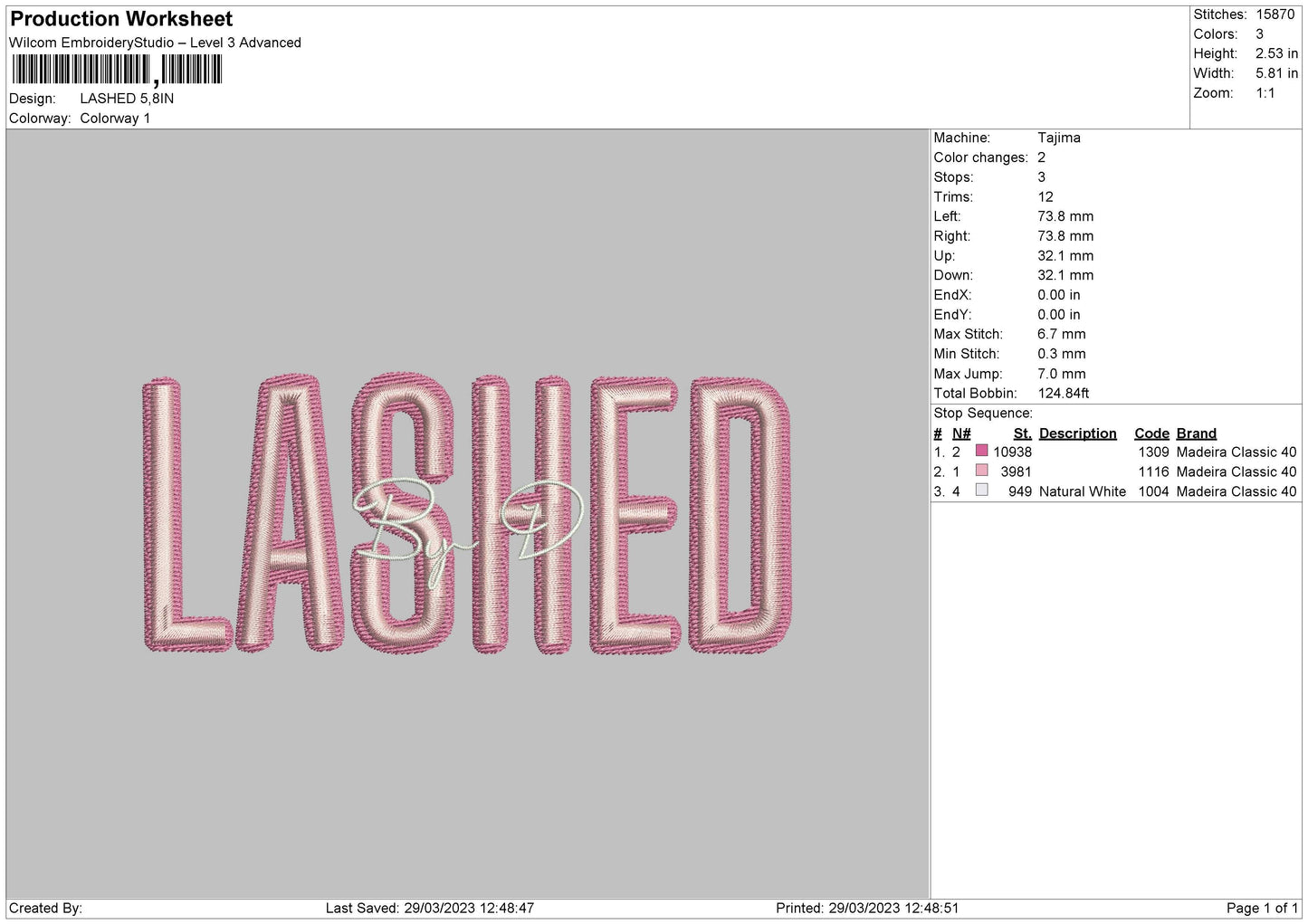 Lashed Embroidery
