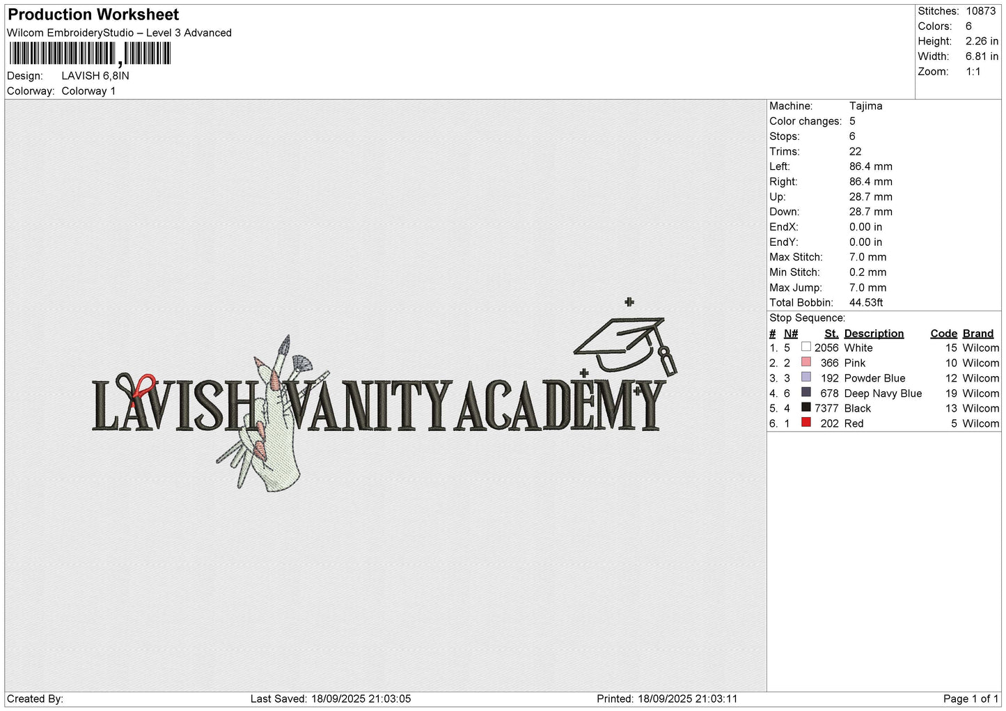 LAVISH Embroidery File 6 size