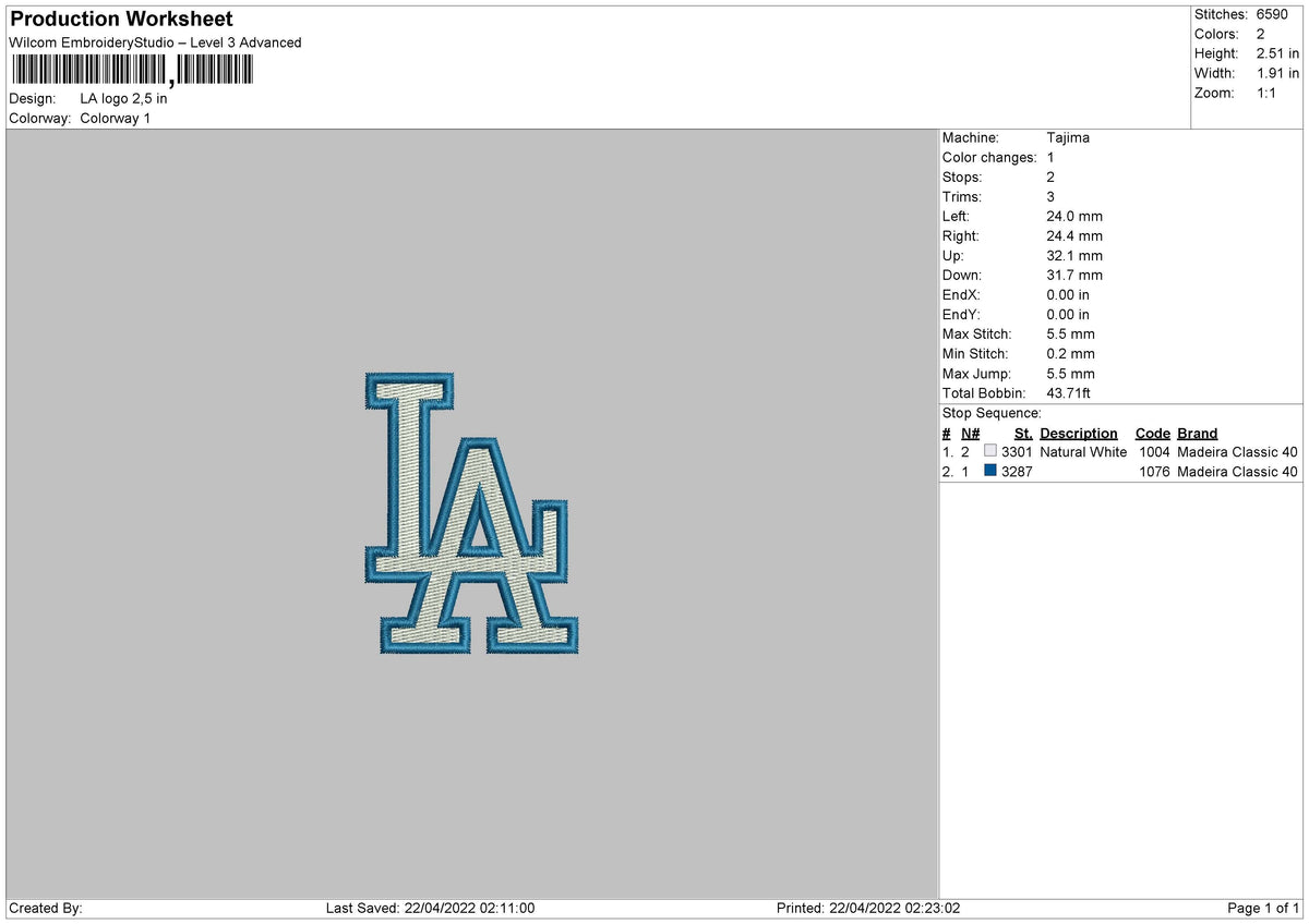 LA Logo Embroidery