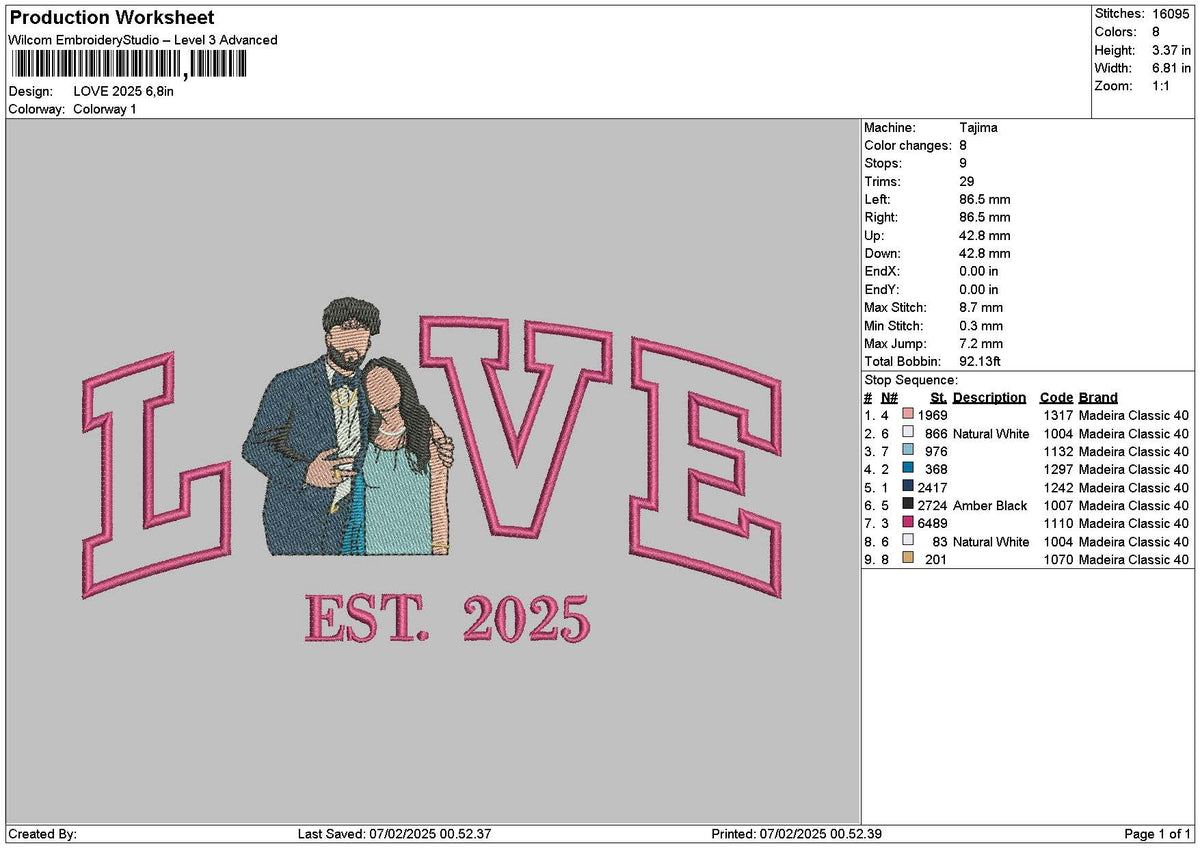 Love Photoflat 2025 Embroidery File 6 sizes