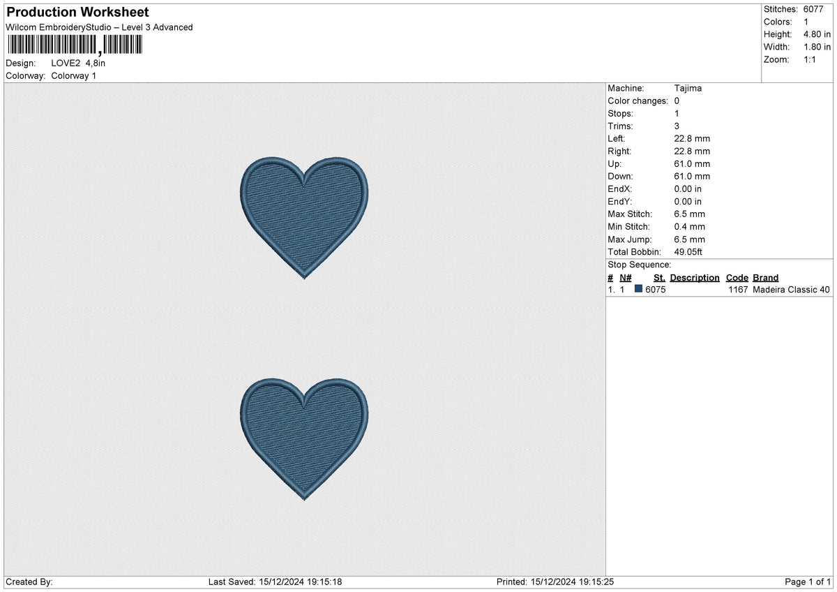 LOVE2 Embroidery File 6 size