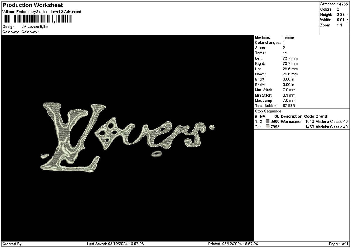 Loverstext 0312 Embroidery File 6 sizes