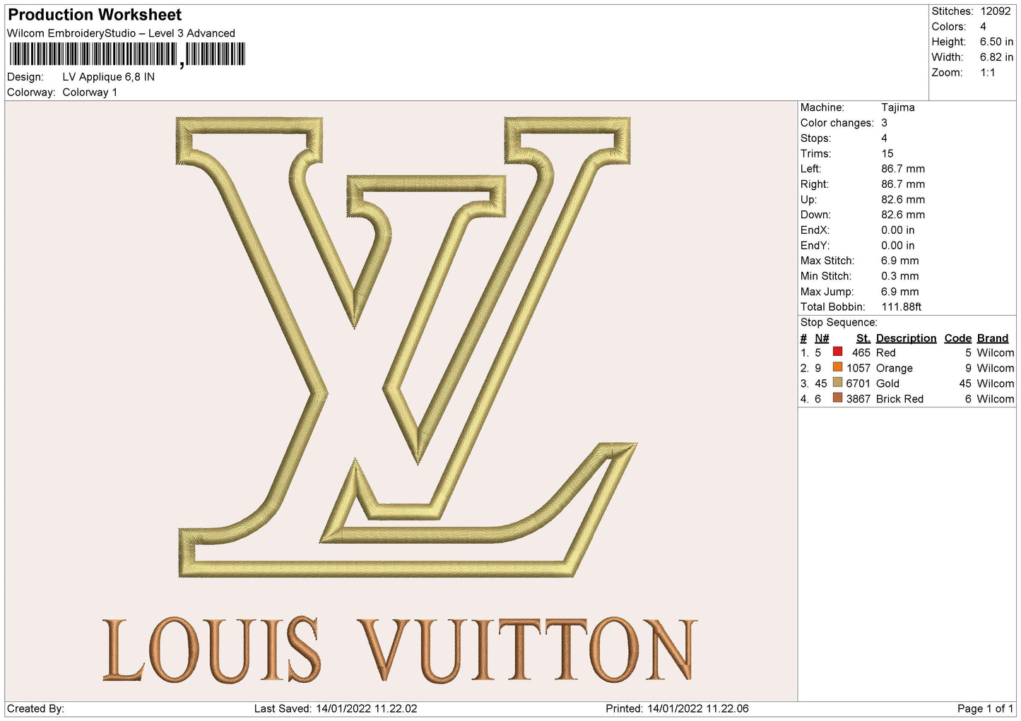 LV Applique Embroidery