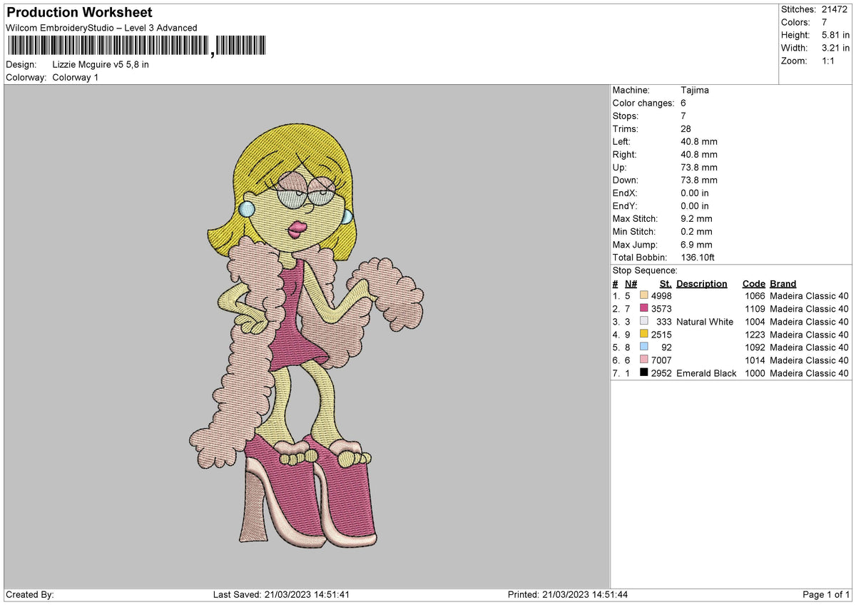 Lizzie Mc V5 Embroidery File 6 sizes