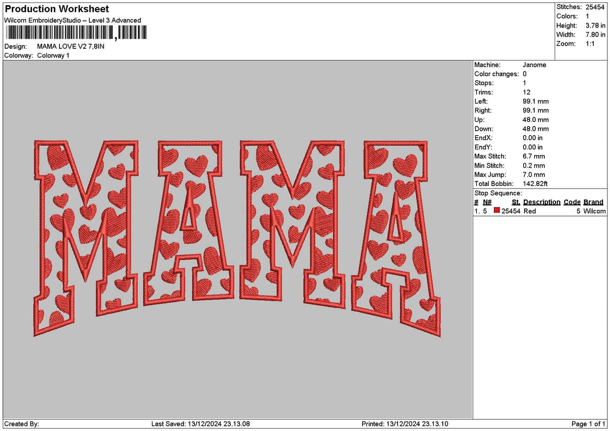 Mamalove V02 Embroidery File 6 sizes