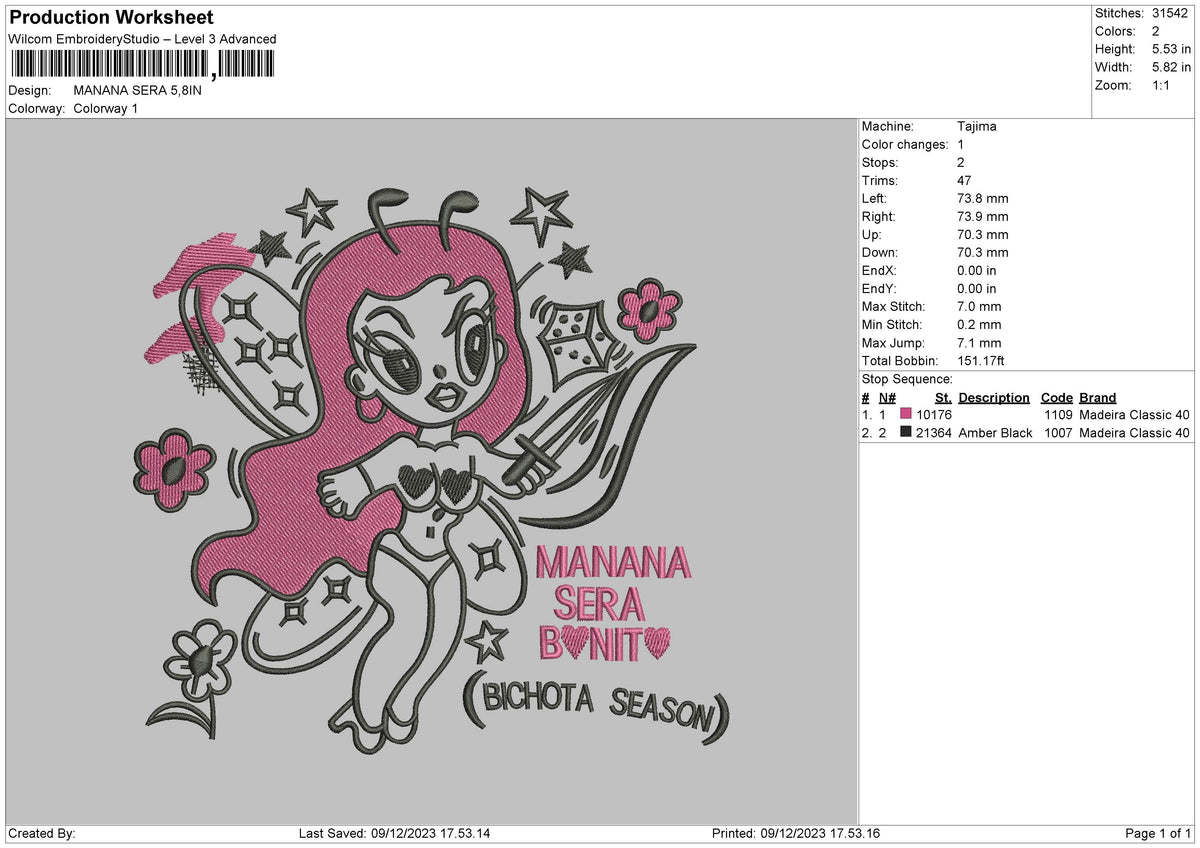 Fairy 0912 Embroidery File 6 sizes