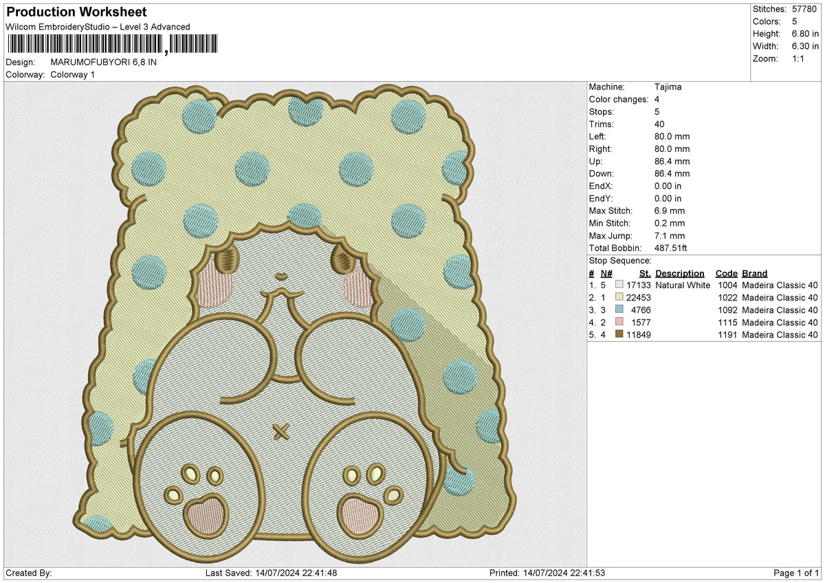 MARUMOFUBYORI Embroidery File 6 size