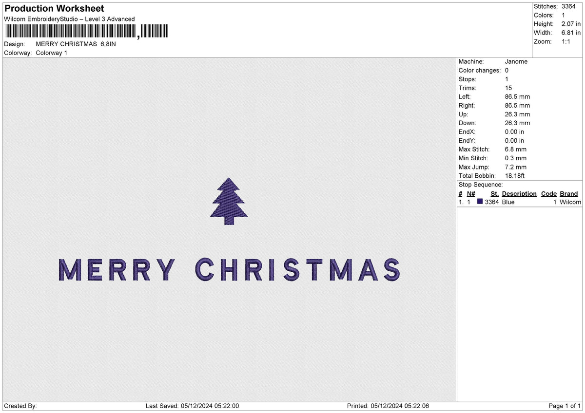 MERRY CHRISTMAS Embroidery File 6 size
