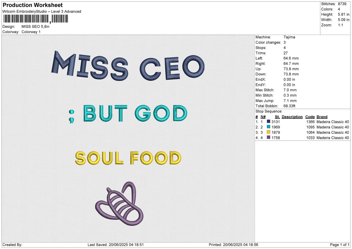 MISS SEO Embroidery File 6 size