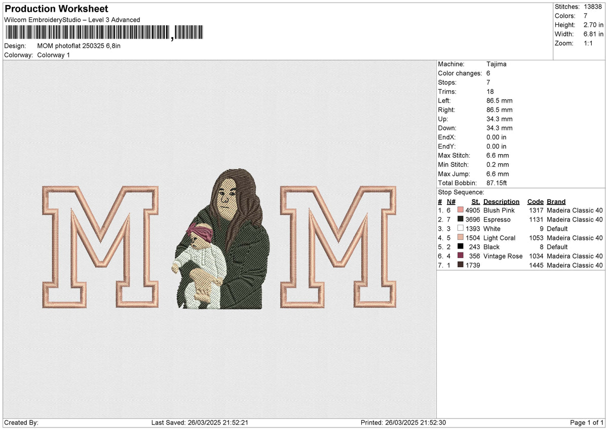 MOM photoflat 250325 Embroidery File 6 size