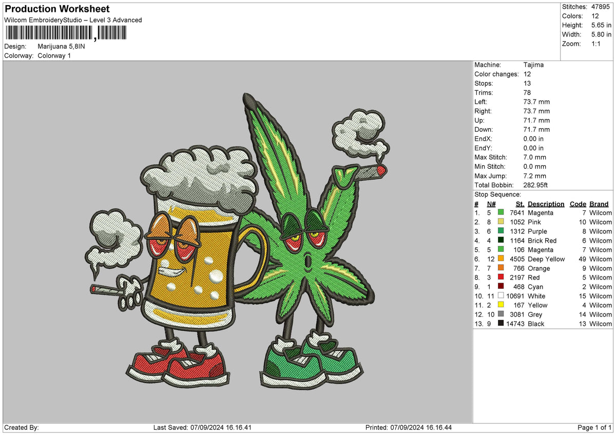 Beers 0709 Embroidery File 6 sizes
