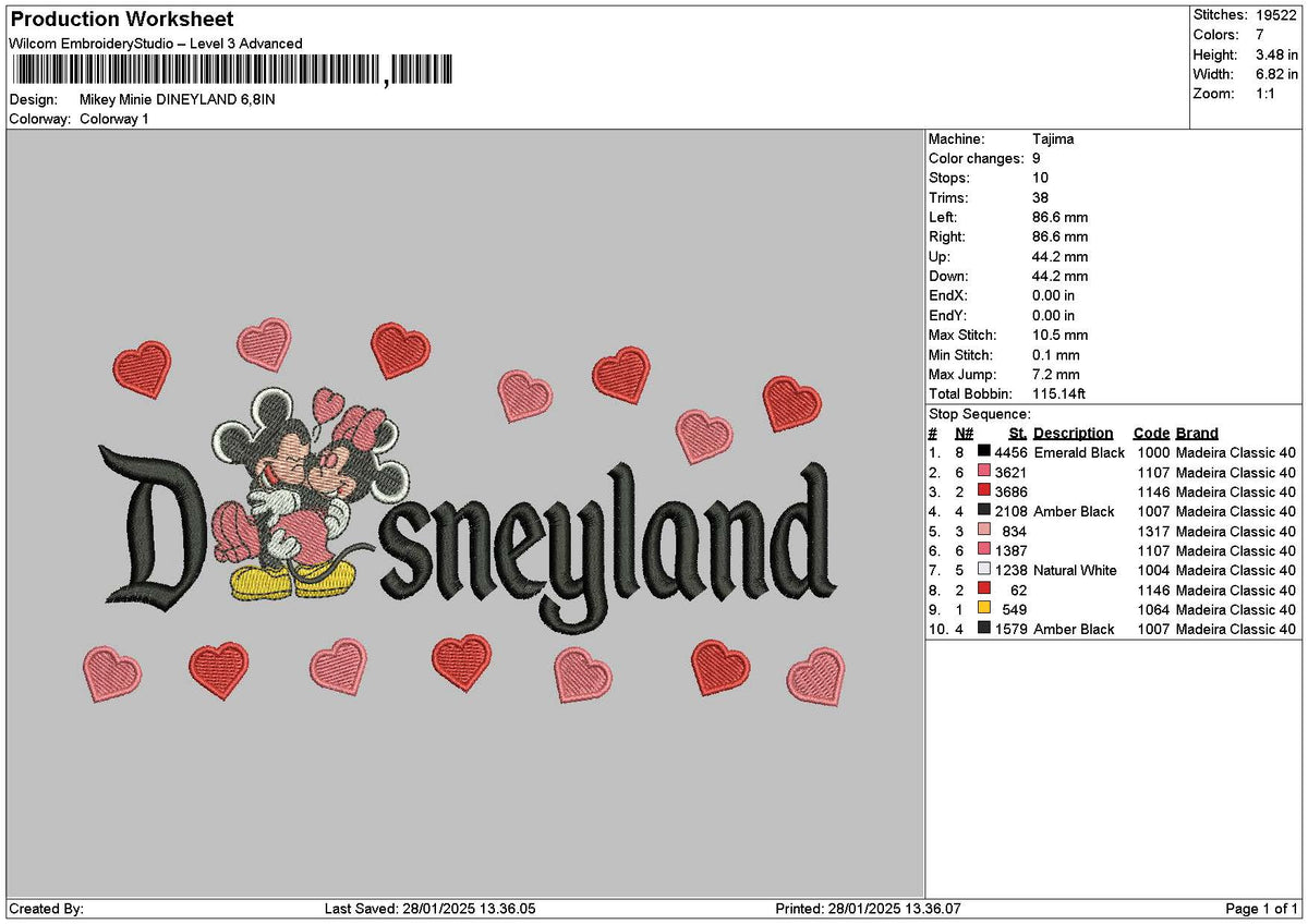 Dland Mickey Lov 03 Embroidery File 6 sizes