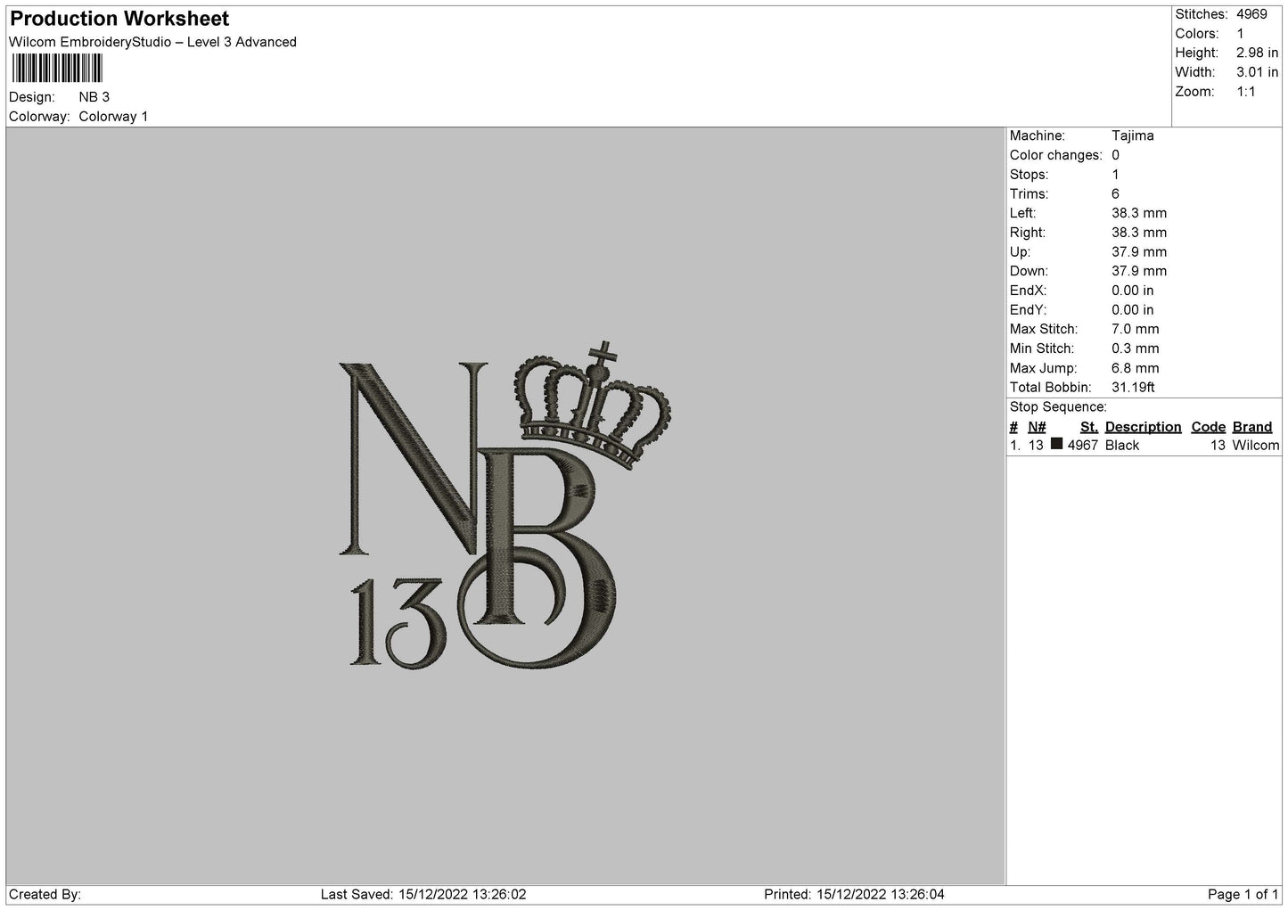 NB Embroidery File 6 sizes