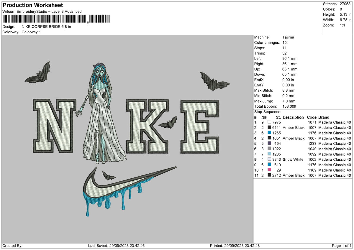 Nike Corpse 02 Embroidery File 6 sizes