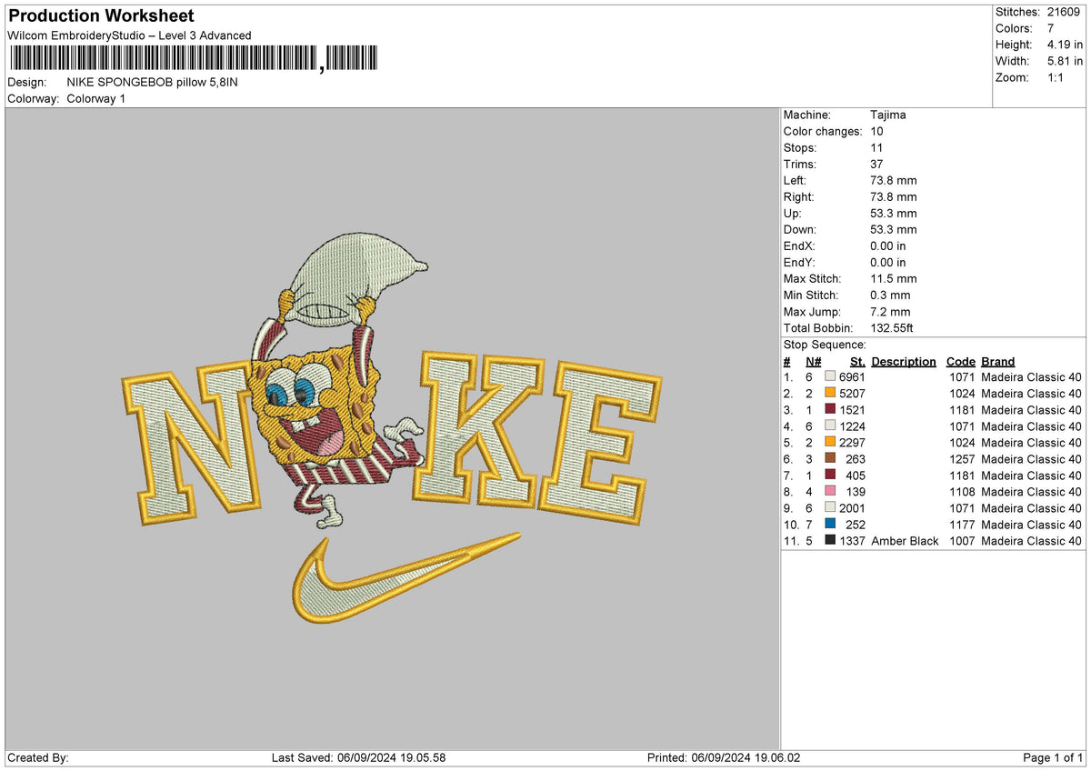 Nike Sponge 0609 Embroidery File 6 sizes