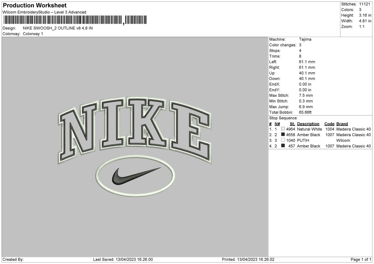 Nike Swoosh Ovaline Embroidery