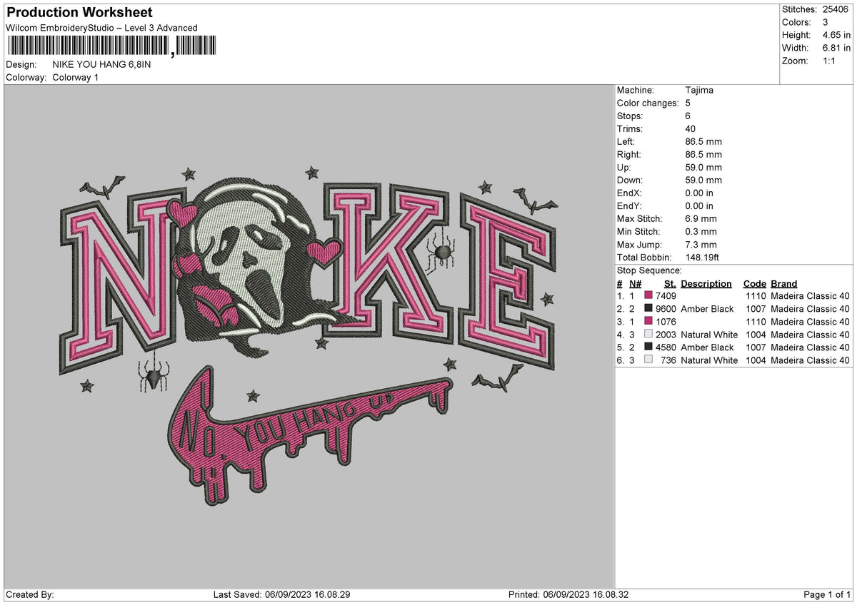 Nike You Hang Embroidery File 6 sizes