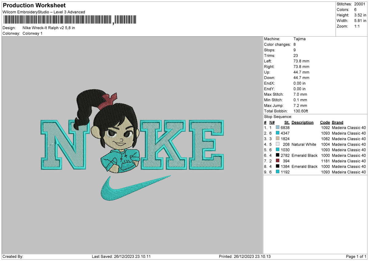Nike Ralph V2 Embroidery File 6 sizes