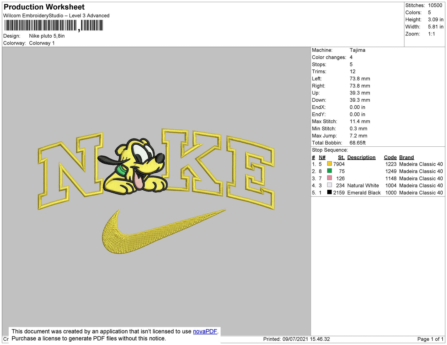 Nike Pluto Embroidery