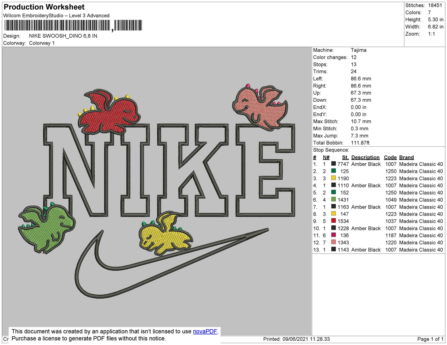 Nike Swoosh Dino