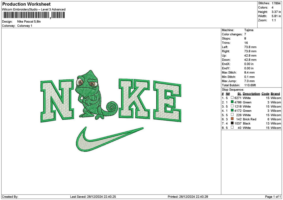 Nike Pascal Embroidery File 6 sizes