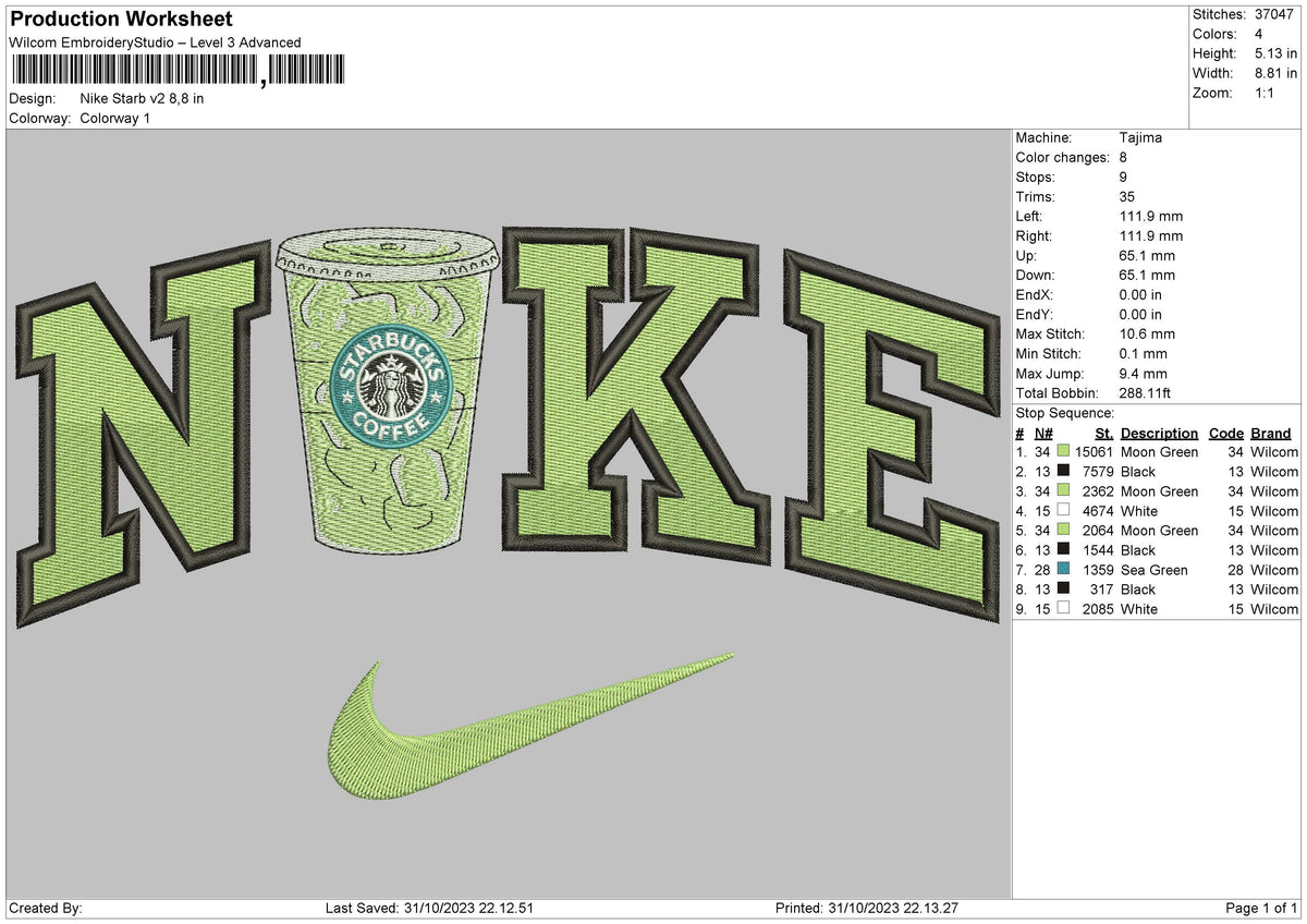 Nike Starb V2 Embroidery File 6 sizes