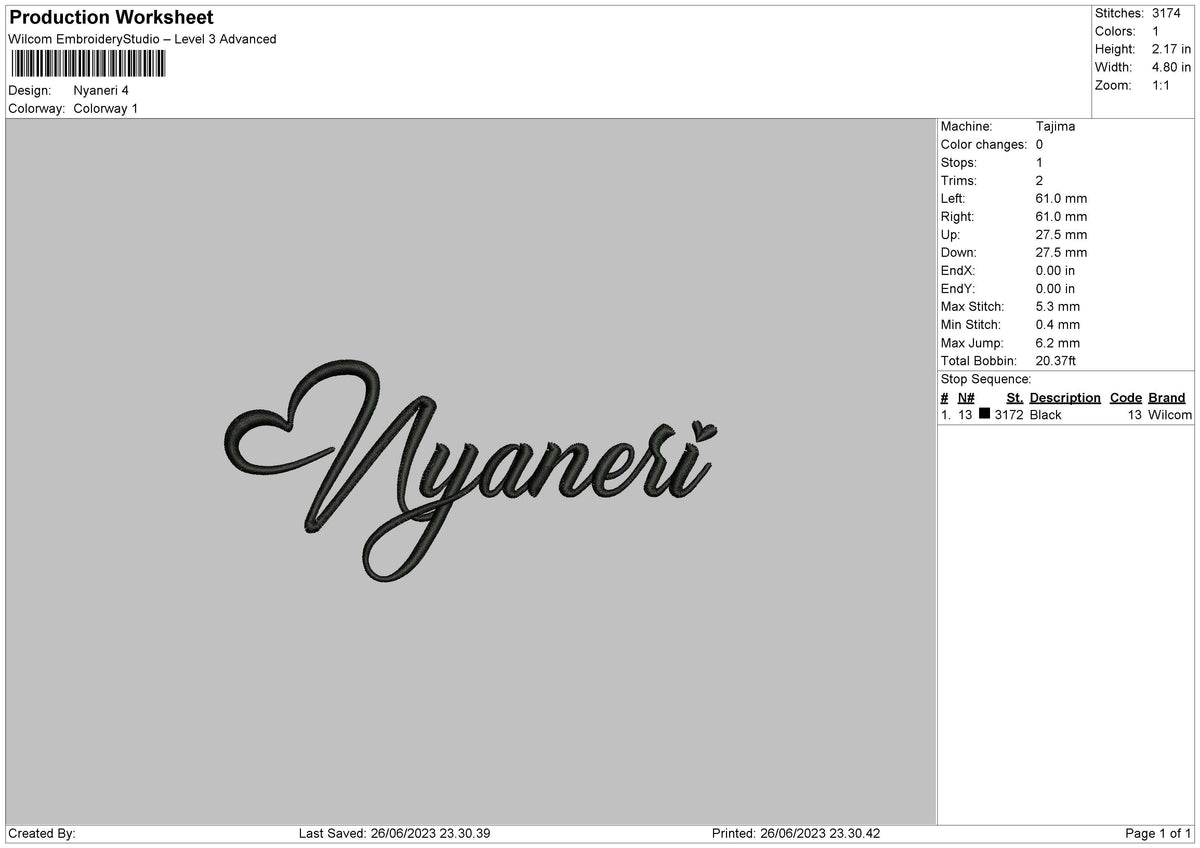 Nyaneri Embroidery File 6 sizes
