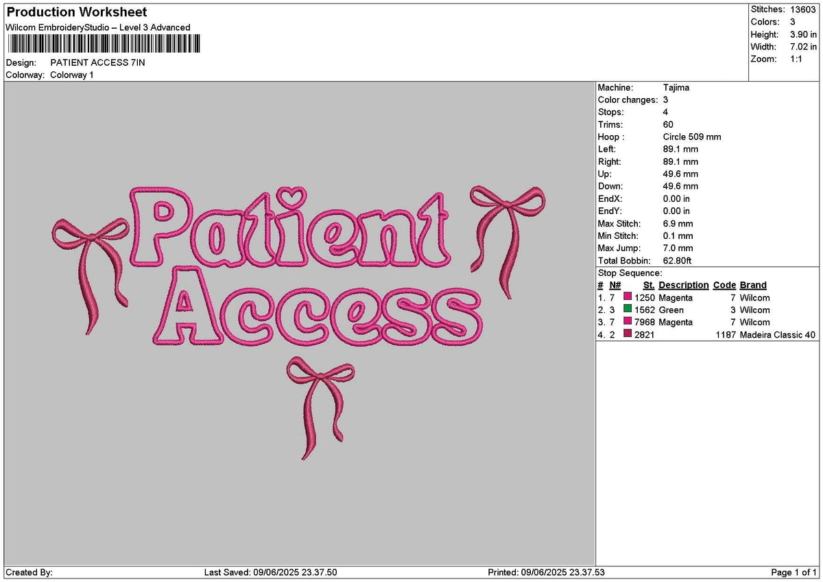 Patient Text 0906 Embroidery File 6 sizes