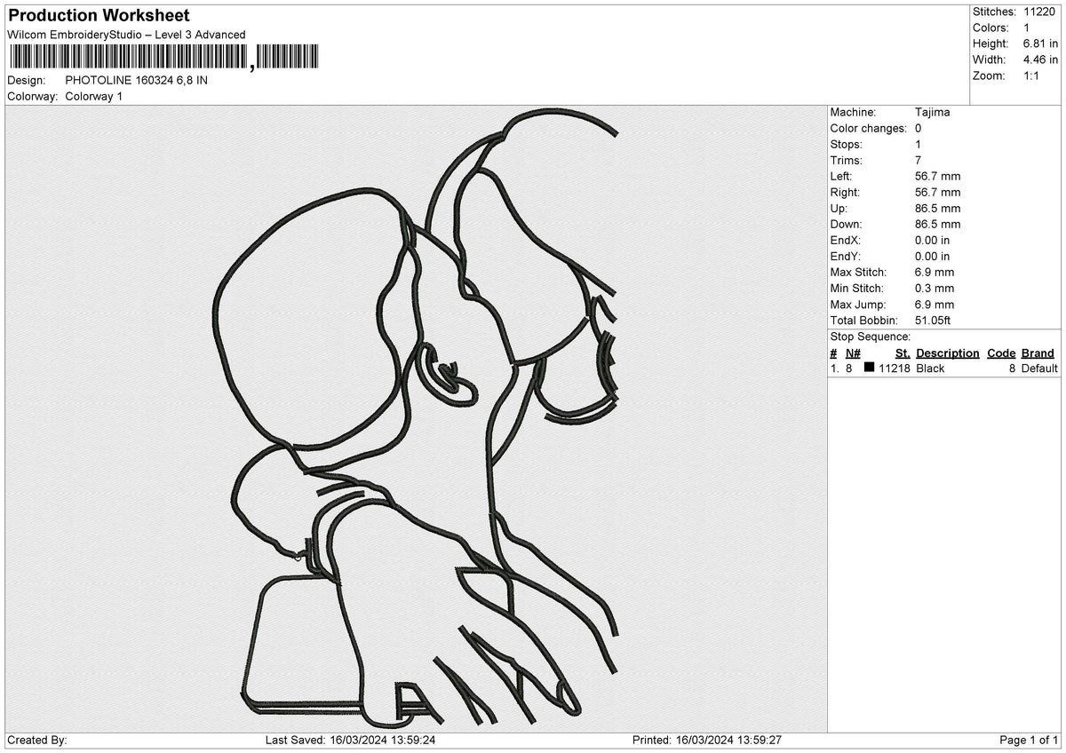 PHOTOLINE 160324 Embroidery File 6 size