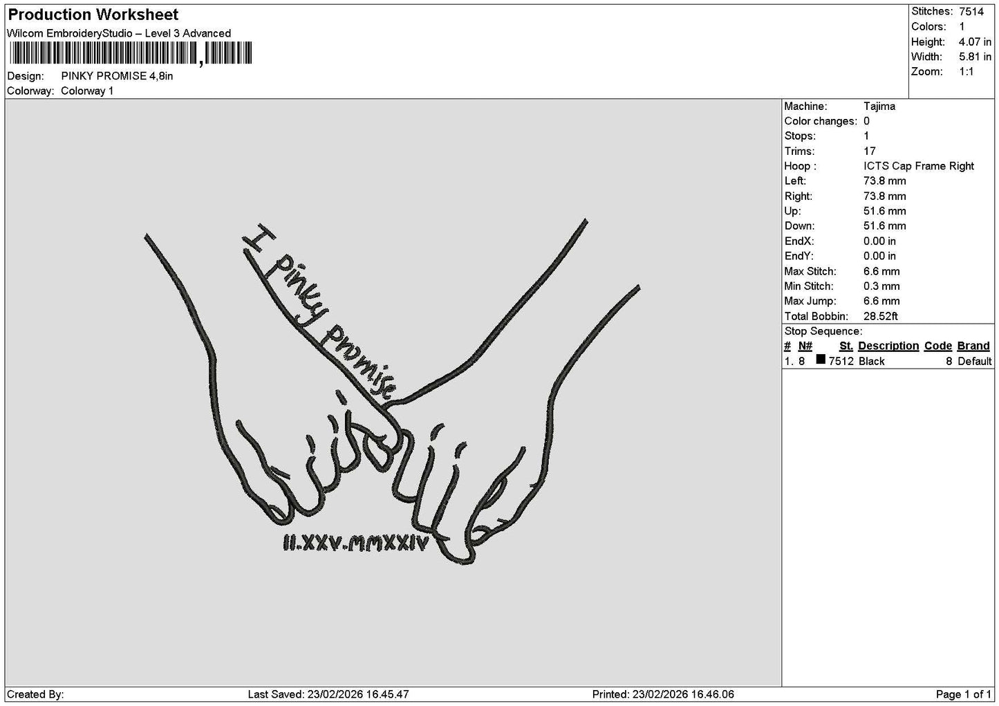Promise Hands 2302 Embroidery File 6 sizes