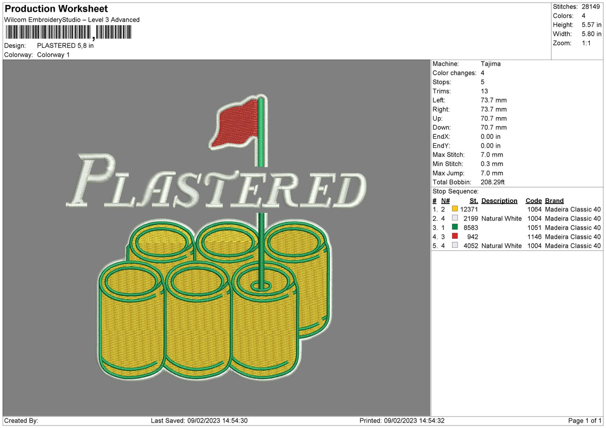 Plastered Emboidery File 6 sizes
