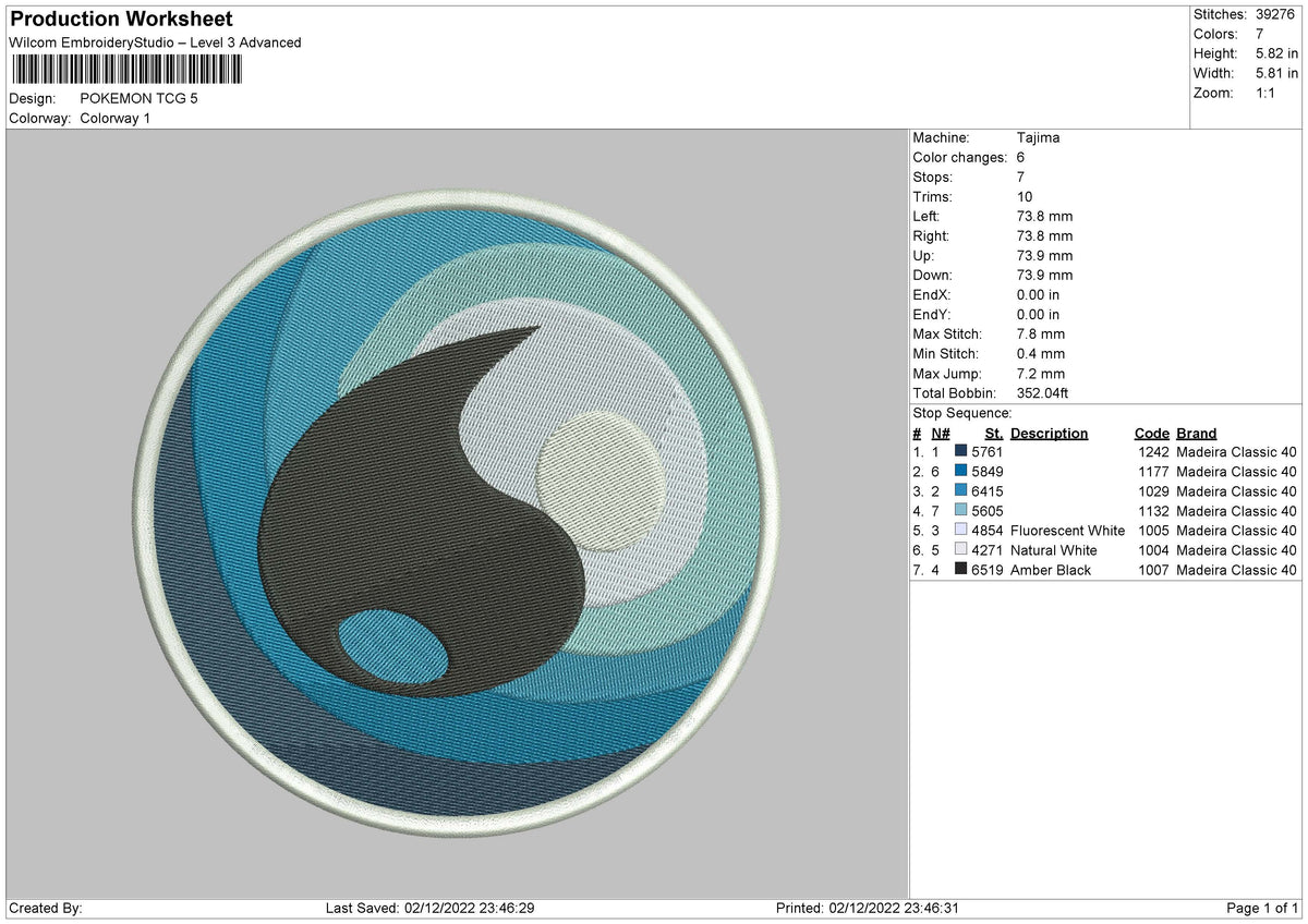 Pokemon Tcg Embroidery File 6 sizes