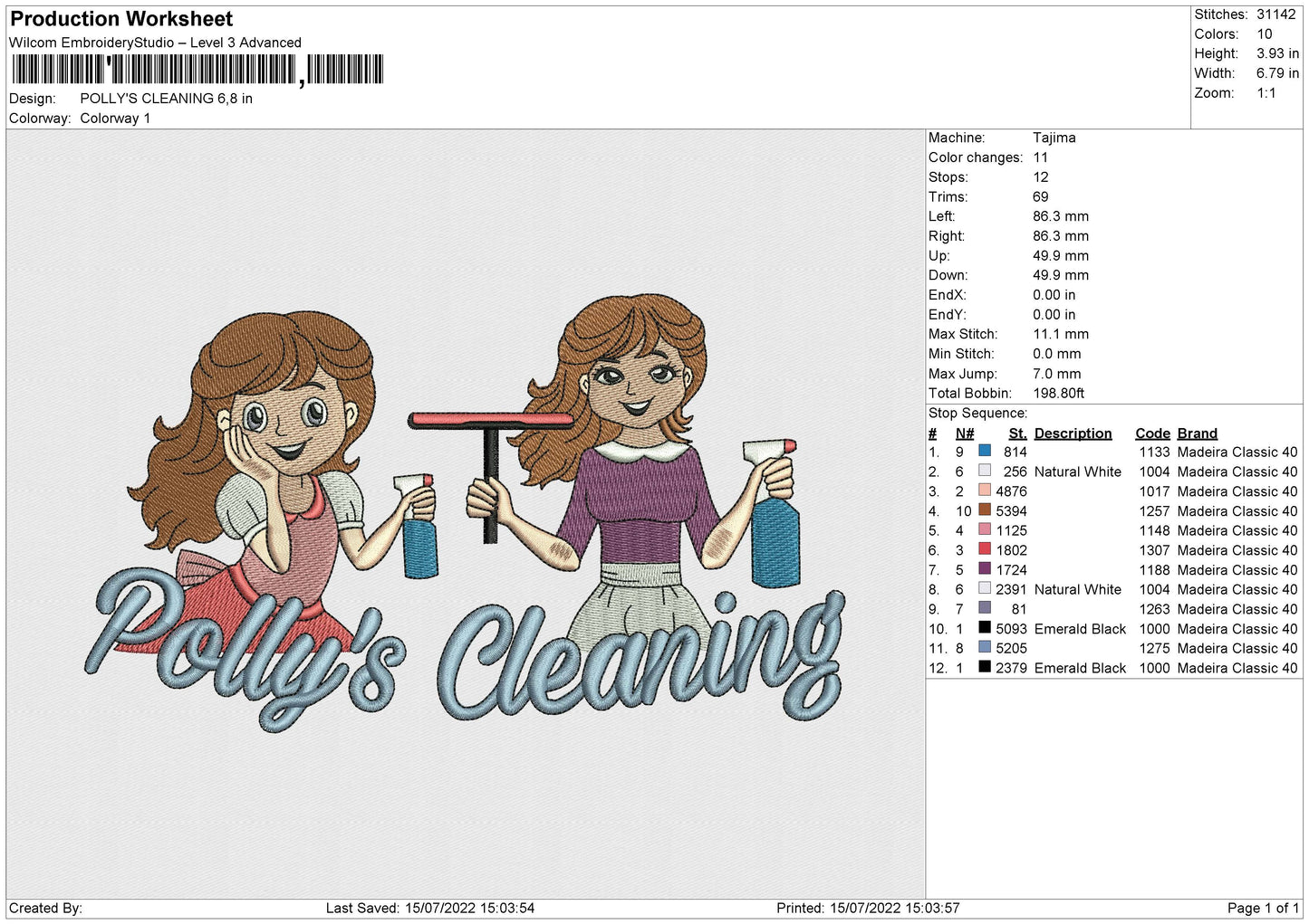POLLY'S CLEANING Embroidery