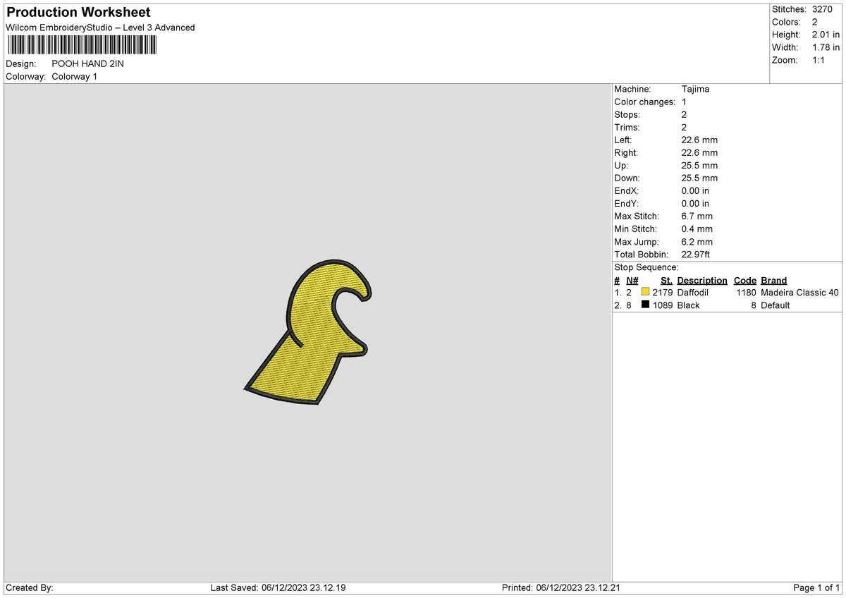 Pooh Hand Embroidery File 6 sizes