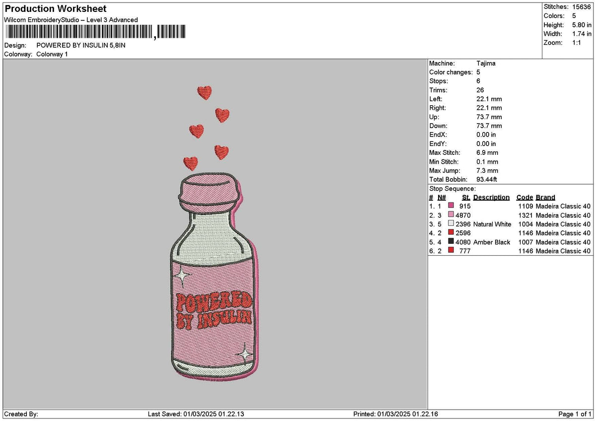 Poweredtext Embroidery File 6 sizes