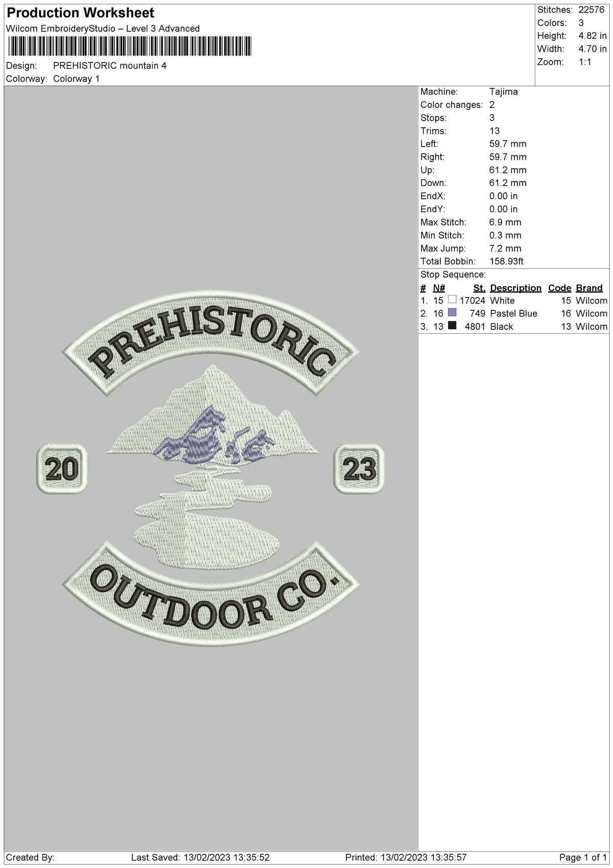 Prehistoric M Embroidery File 6 sizes