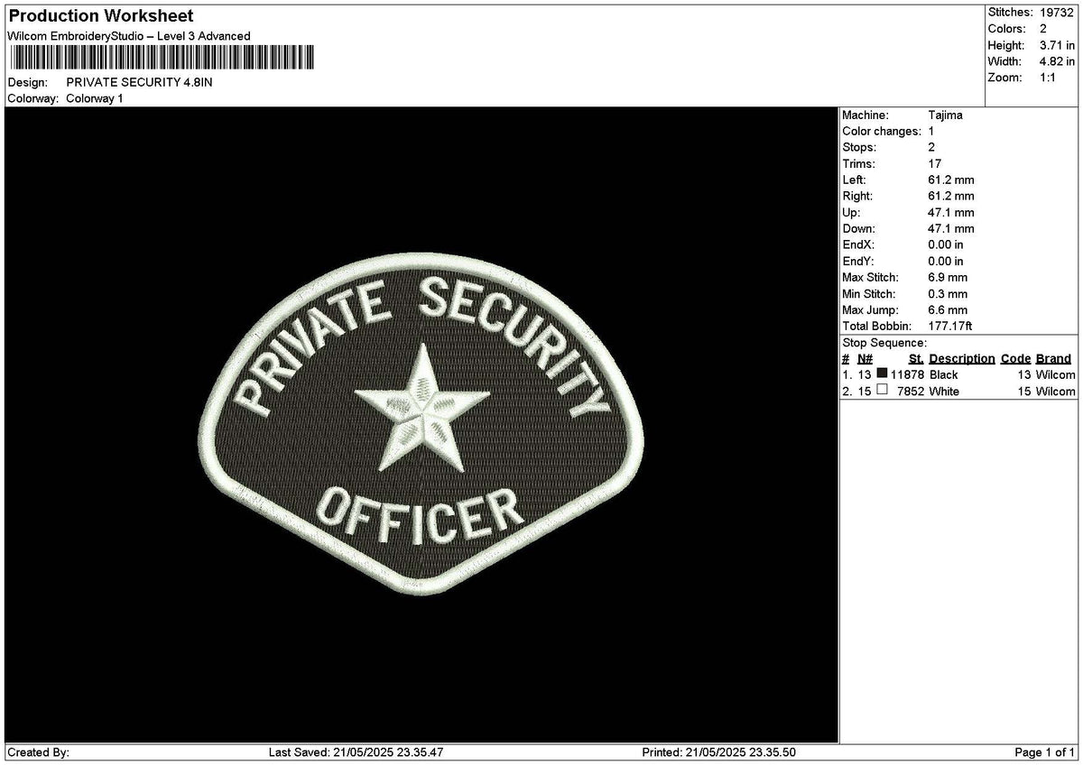 Privatetext 2105 Embroidery File 6 sizes