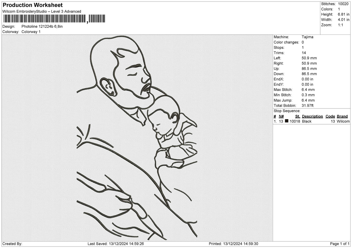 Photoline 121224b Embroidery File 6 size