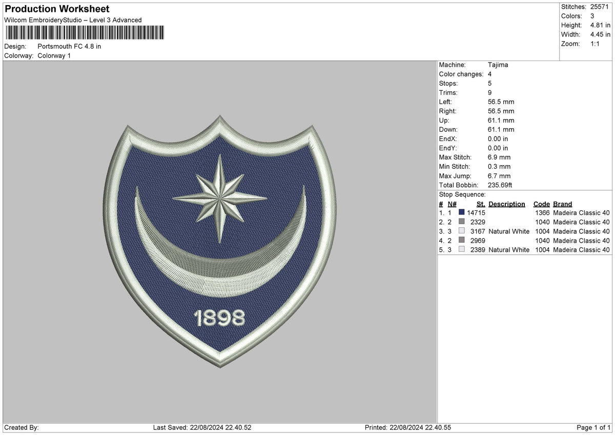 Logo 2208 Embroidery File 6 sizes