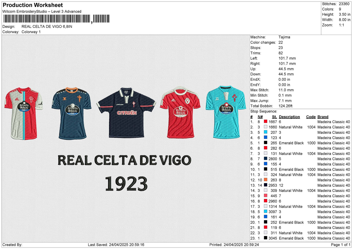 REAL CELTA DE VIGO Embroidery File 6 size