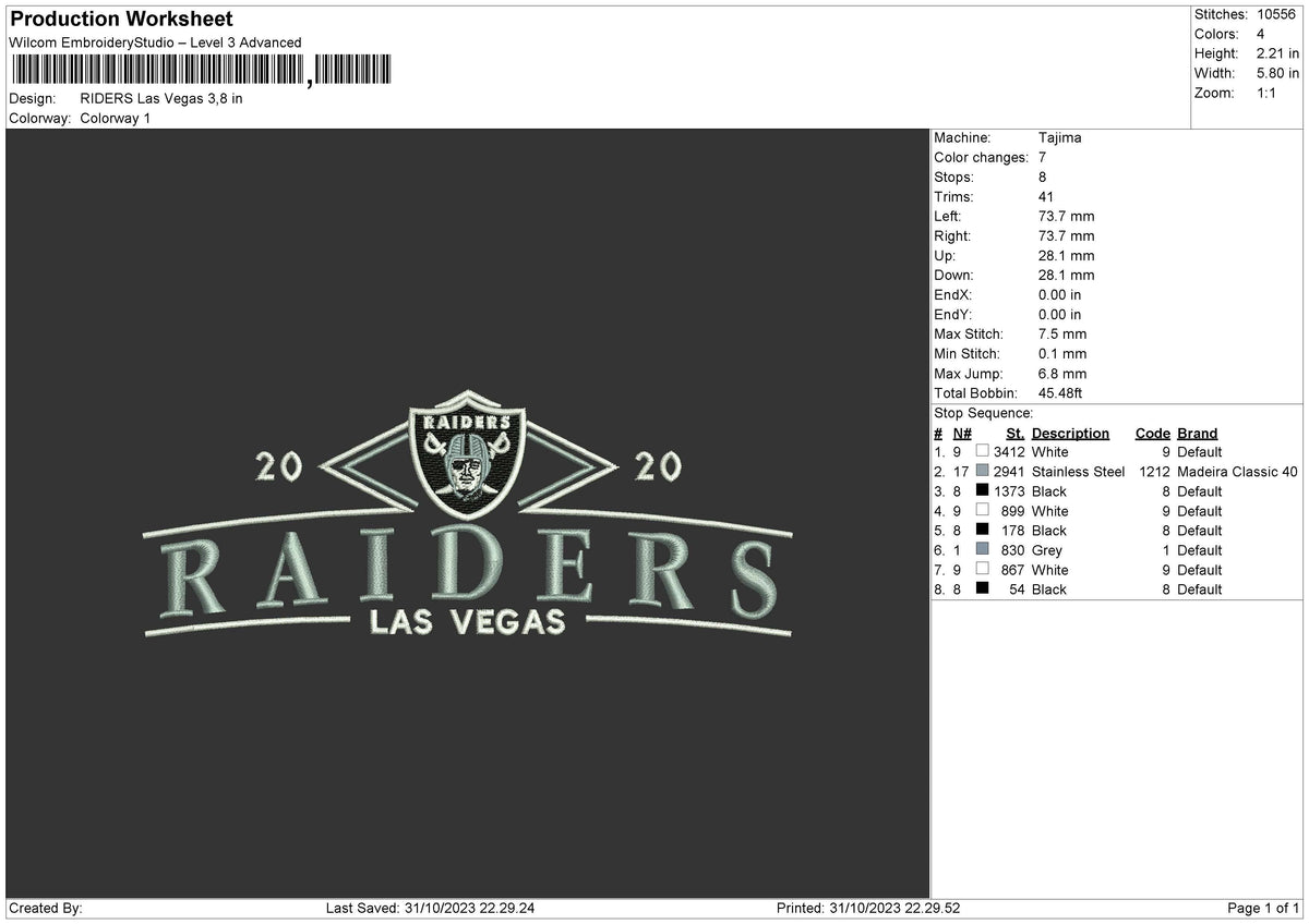 Raiders Ls Embroidery File 6 sizes