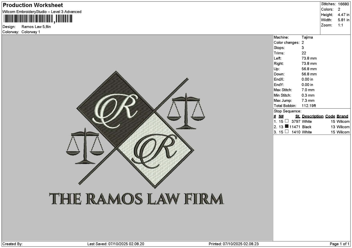 Ramostext Embroidery File 6 sizes