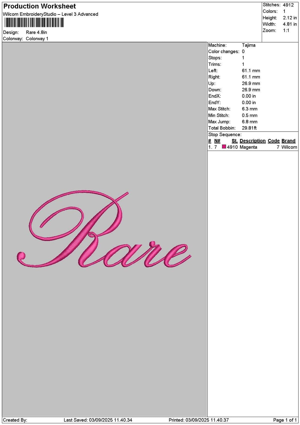 Raretext 02 Embroidery File 6 sizes