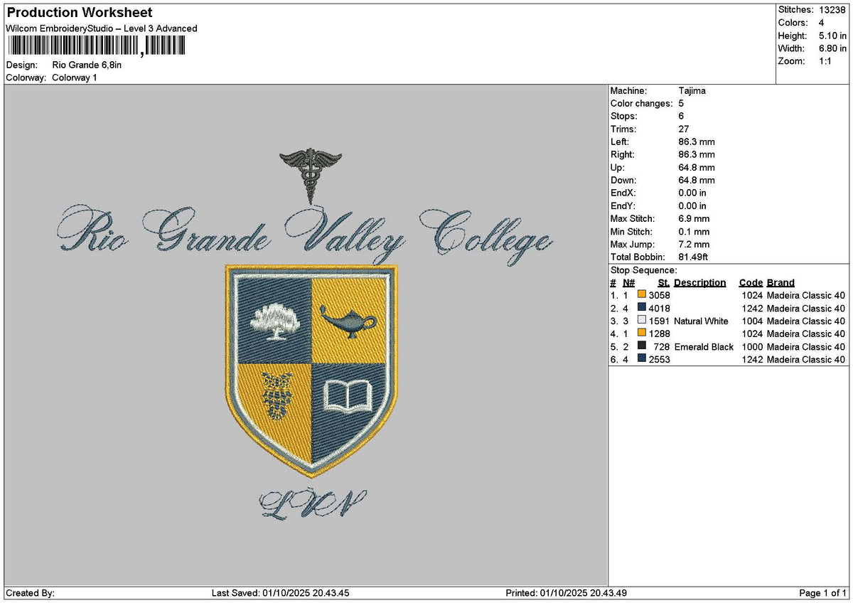 Grandetext Embroidery File 6 sizes
