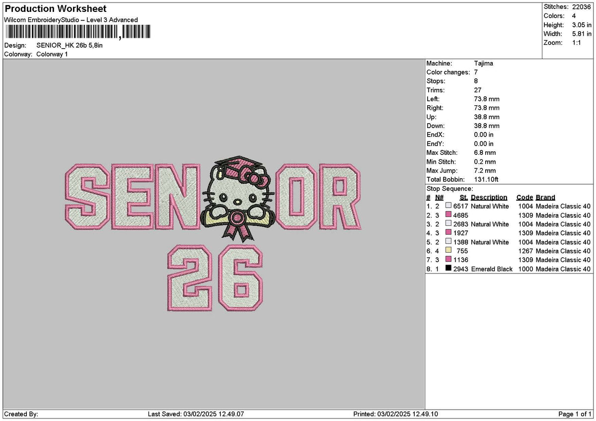 Senior26 Hk Embroidery File 6 sizes