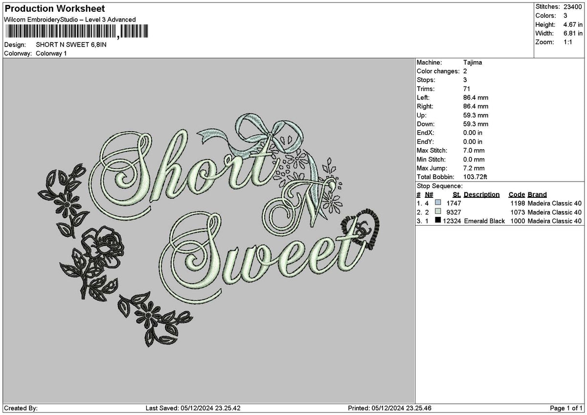 Flowerstextsweet Embroidery File 6 sizes