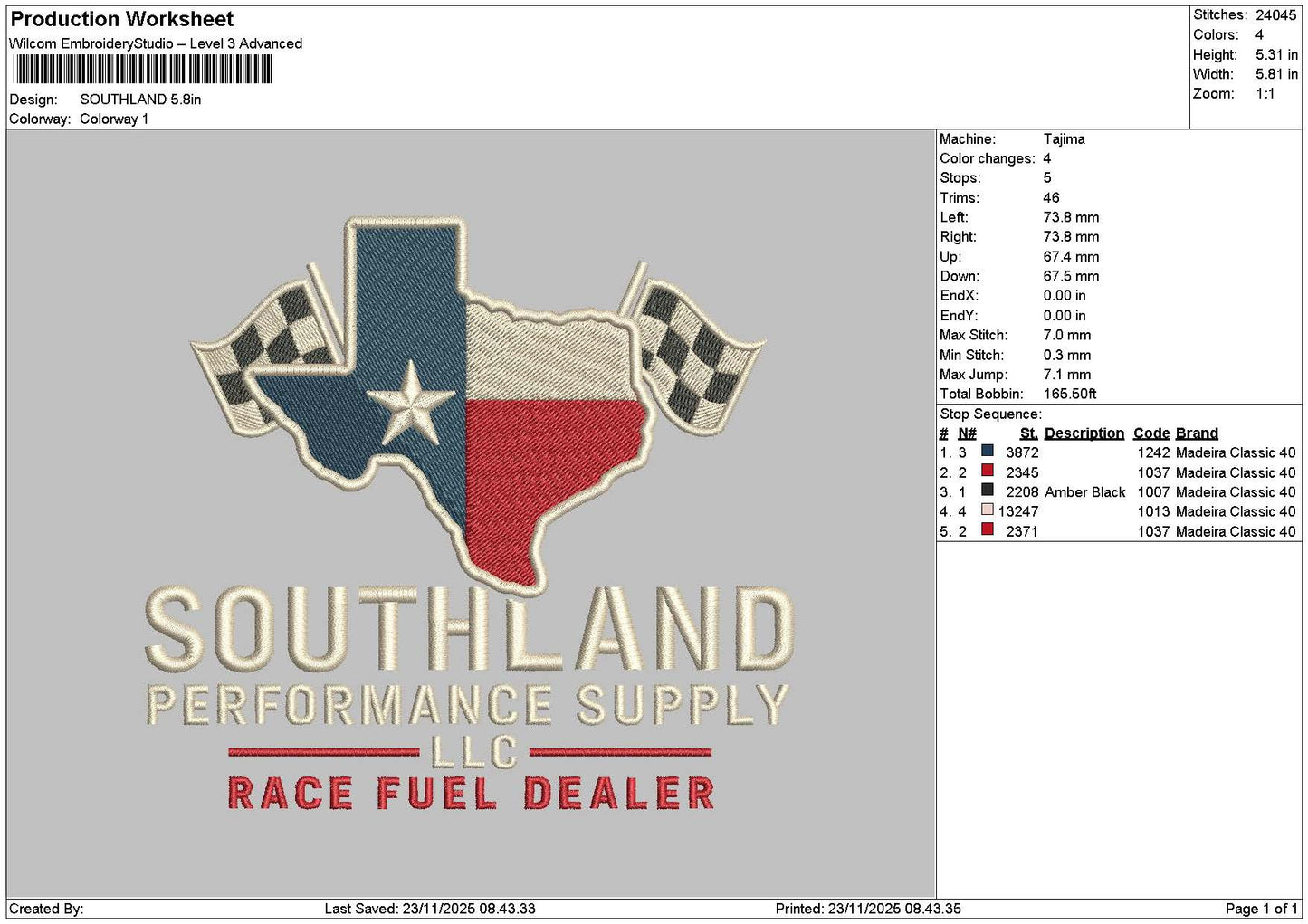 Southlandtext Embroidery File 6 sizes
