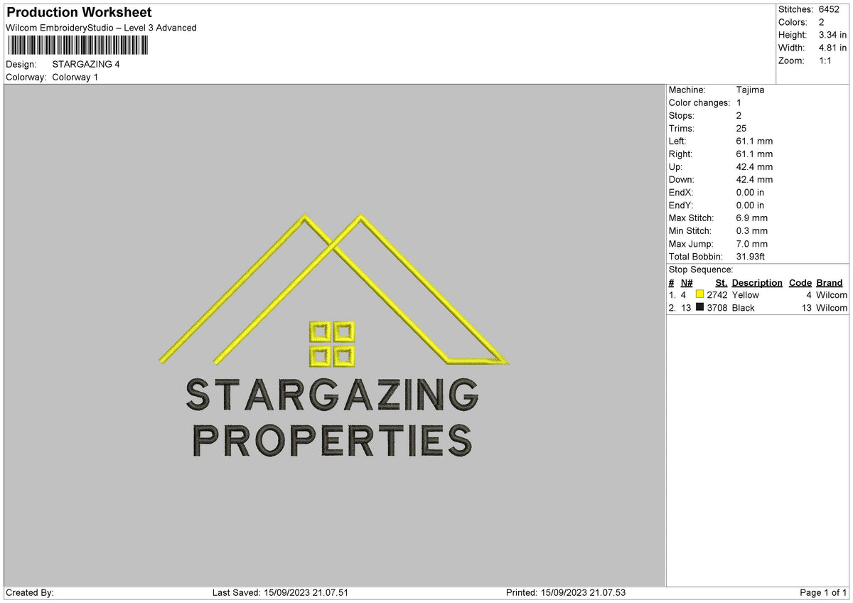Stargazing Embroidery File 6 sizes
