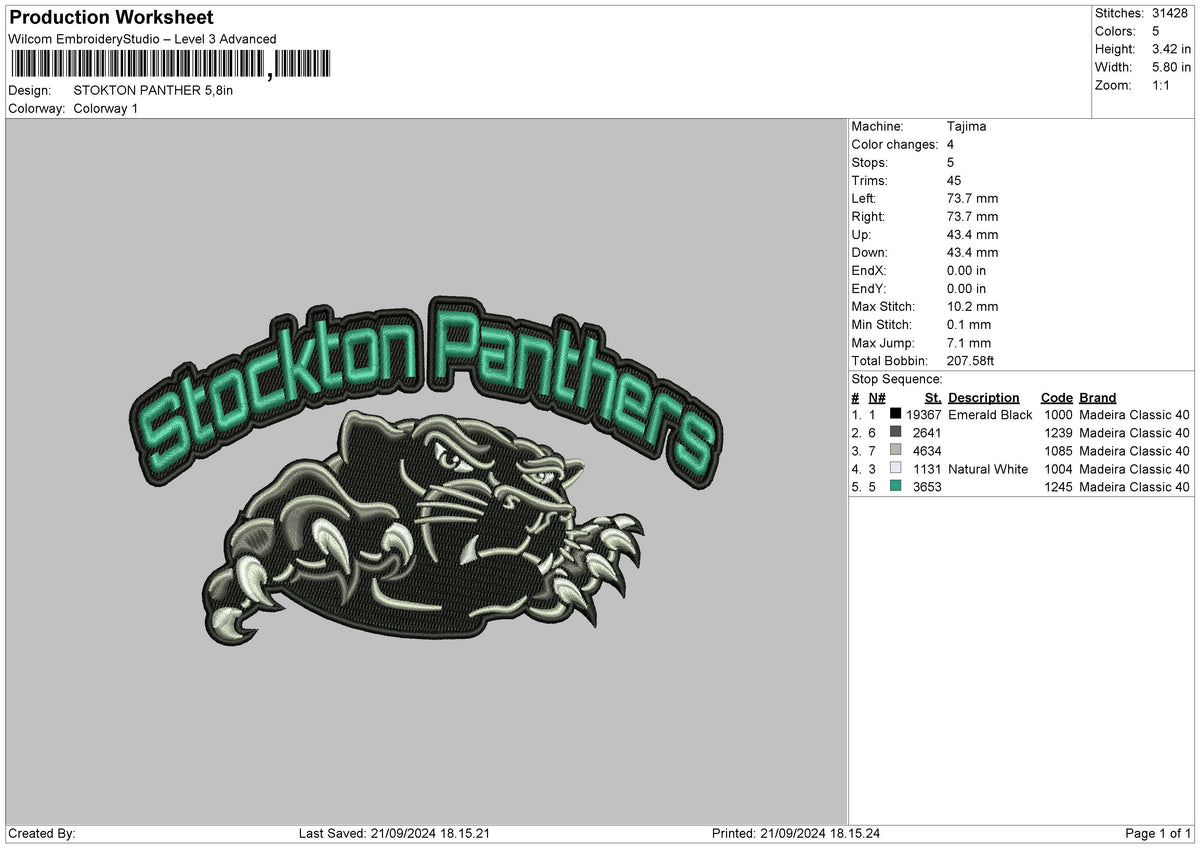Stocktontext Embroidery File 6 sizes