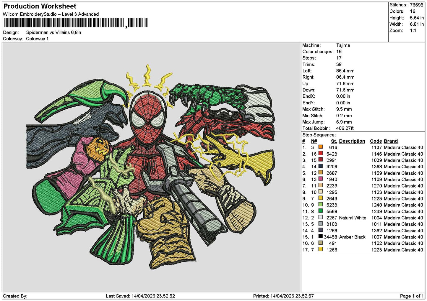 Spider 1404 Embroidery File 6 sizes